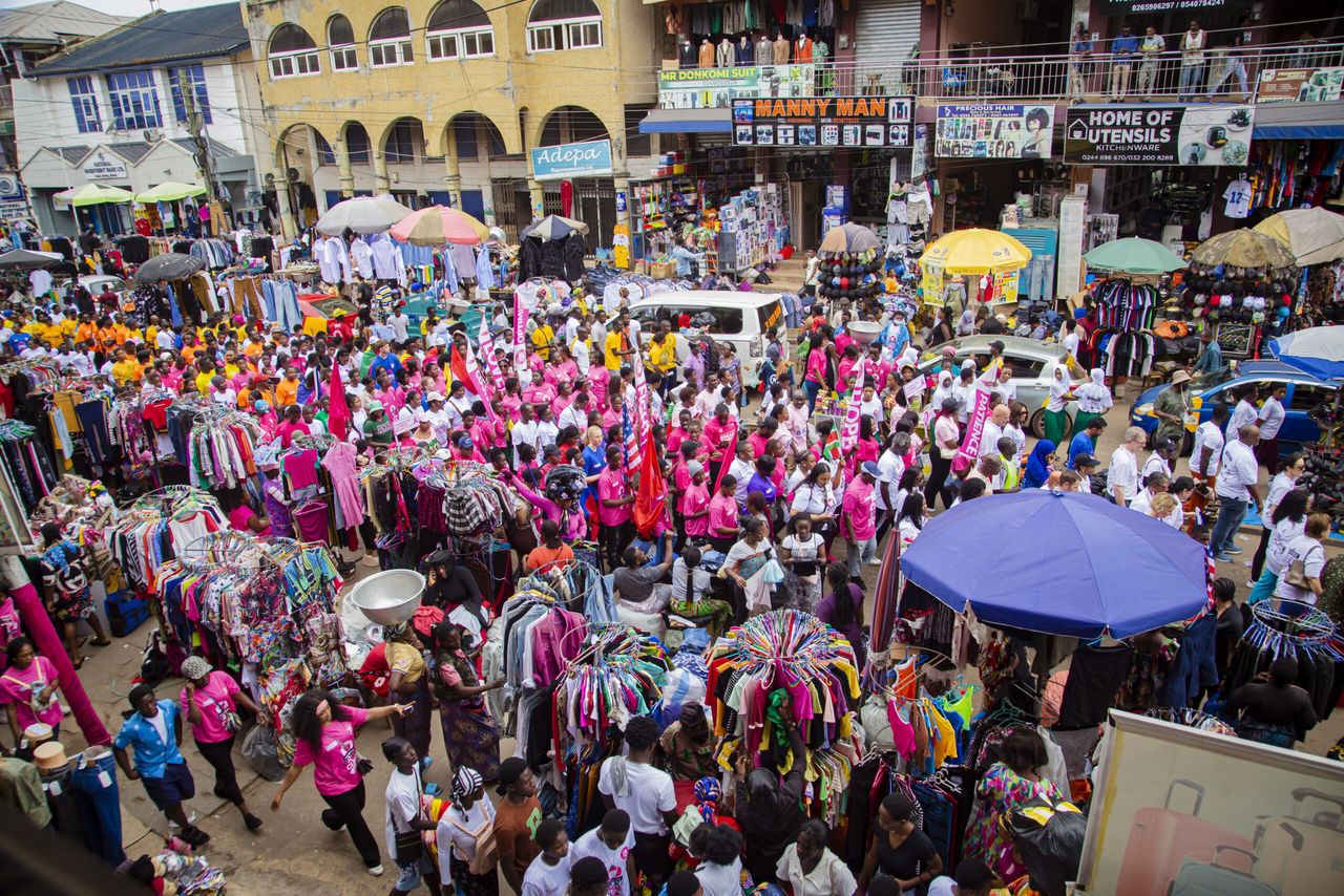 BCI Walk for the Cure — supporters marching across Ghana