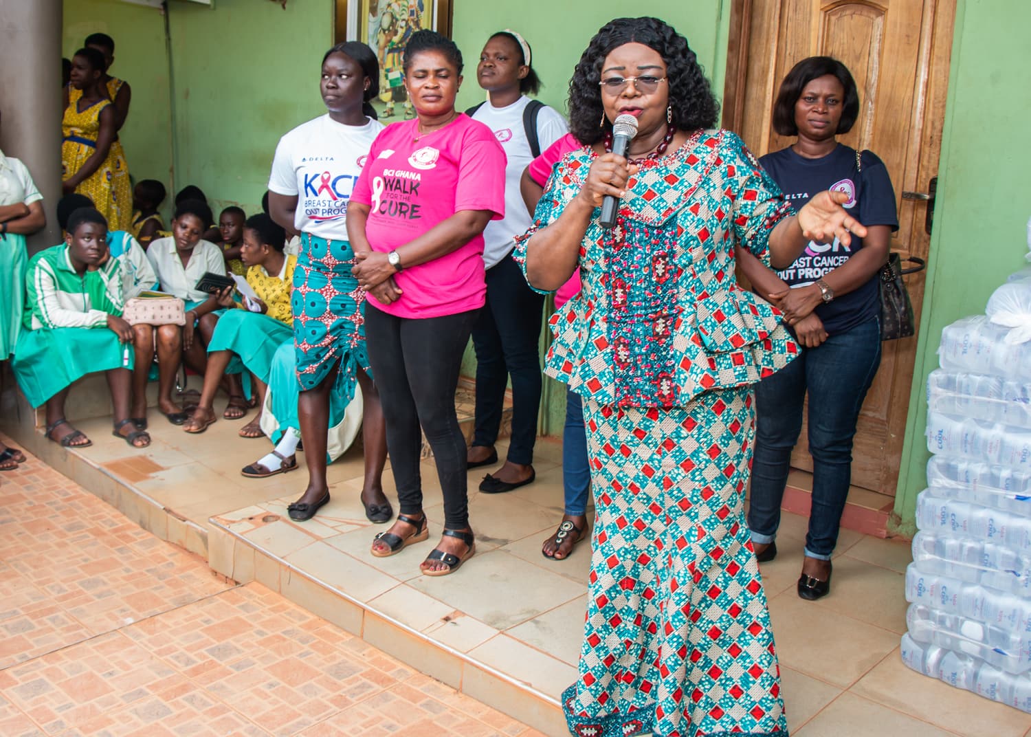Dr. Wiafe-Addai speaking at a community outreach in Goaso